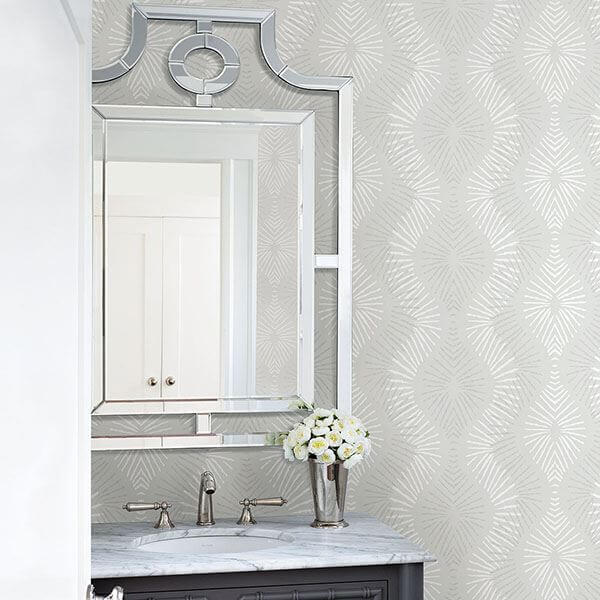 feliz-silver-beaded-ogee-wallpaper-york-wallcoverings-2793-87327 - York Wallcoverings Wallpaper