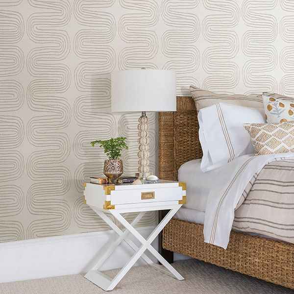 Zephyr Grey Abstract Stripe Wallpaper - York Wallcoverings - 2793-24742 - York Wallcoverings Wallpaper