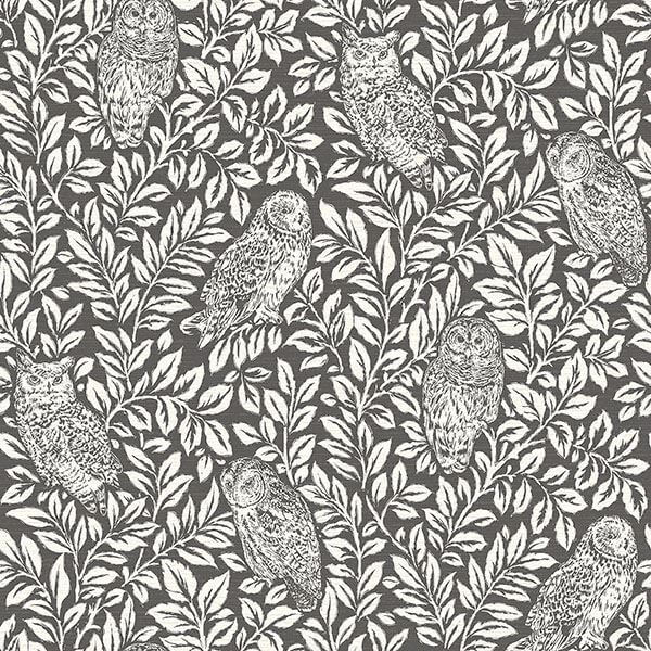 parliament-brown-owl-wallpaper-york-wallcoverings-3115-12415 - York Wallcoverings Papel pintado