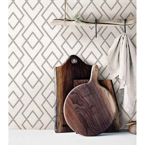 Blaze Cream Trellis Wallpaper - York Wallcoverings - 3115-12425 - York Wallcoverings Wallpaper