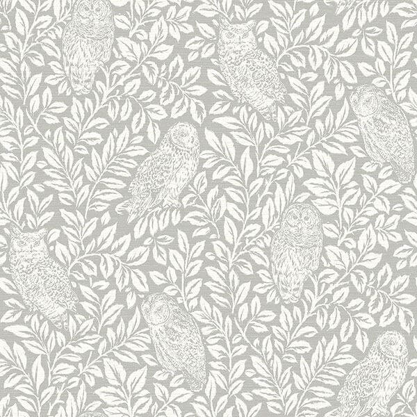 parliament-light-grey-owl-wallpaper-york-wallcoverings-3115-12411 - York Wallcoverings Wallpaper