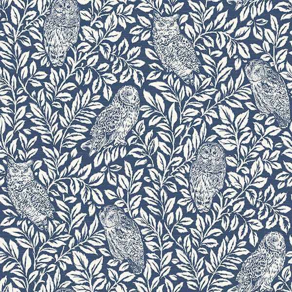 Parliament Navy Owl Wallpaper - York Wallcoverings - 3115-12412 - York Wallcoverings Wallpaper