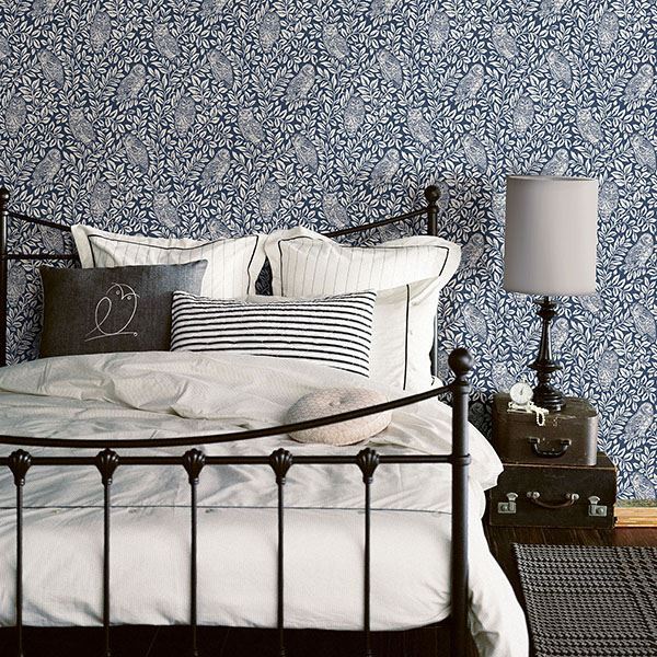 parliament-navy-owl-wallpaper-york-wallcoverings-3115-12412 - York Wallcoverings Papel pintado