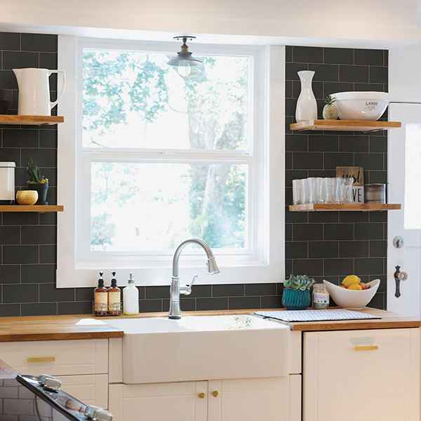 Freedom Black Subway Tile Wallpaper - York Wallcoverings - 3115-12494