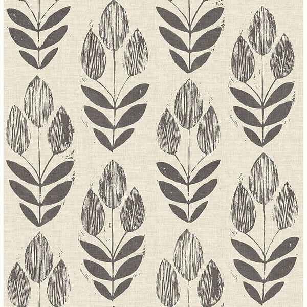 Garland Black Block Tulip Wallpaper - York Wallcoverings - 3115-24474