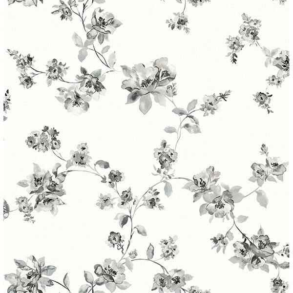 Cyrus Black Festive Floral Wallpaper - York Wallcoverings - 3115-24482
