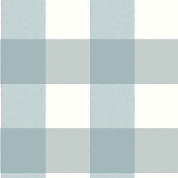 Amos Teal Gingham Wallpaper - York Wallcoverings - 3115-12535