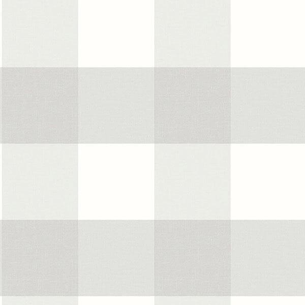 amos-light-grey-gingham-wallpaper-york-wallcoverings-3115-12531 - York Wallcoverings Wallpaper