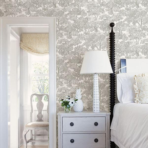 spinney-grey-toile-wallpaper-york-wallcoverings-3115-12541 - York Wallcoverings Papel pintado