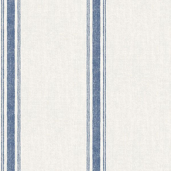 Linette Blue Fabric Stripe Wallpaper - York Wallcoverings - 3115-12462 | York Wallpaper | The WorkRoom