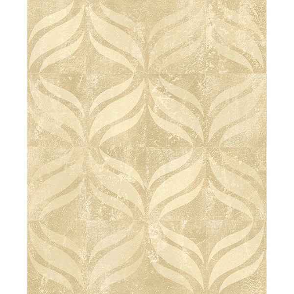 Beallara Gold Ogee Wallpaper - York Wallcoverings - 2766-24426