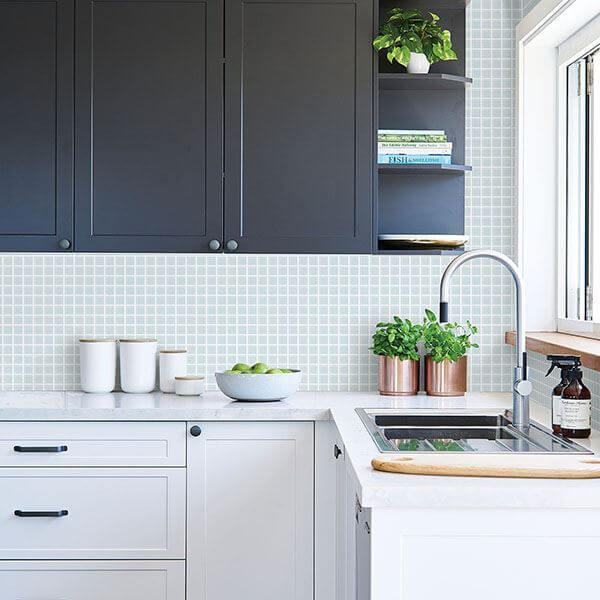 crystalline-light-blue-glass-tile-wallpaper-york-wallcoverings-2766-23786 - York Wallpaper Wallpaper