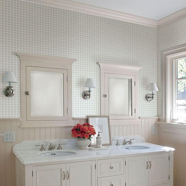 crystalline-light-blue-glass-tile-wallpaper-york-wallcoverings-2766-23786 - York Wallpaper Wallpaper