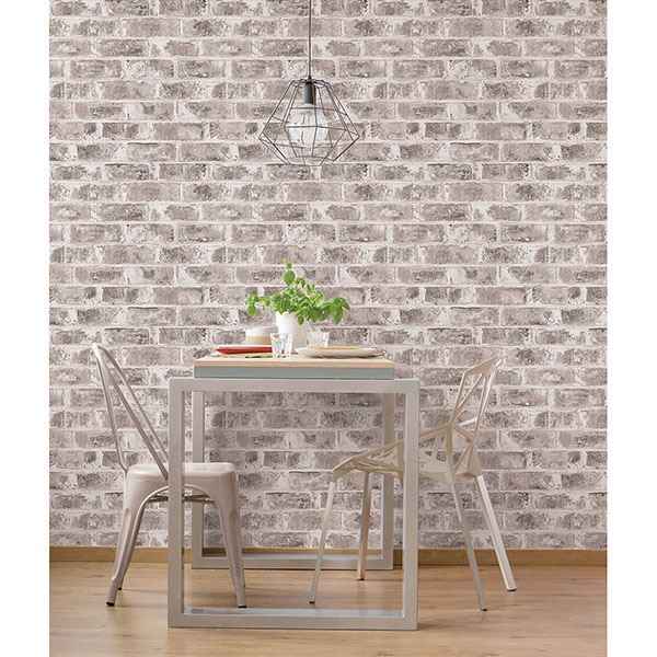 Jomax Grey Warehouse Brick Wallpaper - York Wallcoverings - UW24761 - York Wallcoverings Wallpaper