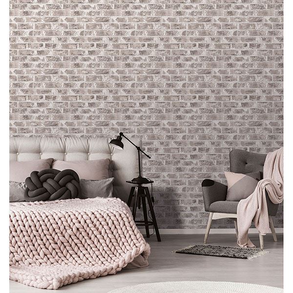 jomax-grey-warehouse-brick-wallpaper-york-wallcoverings-uw24761 - York Wallcoverings Papel pintado