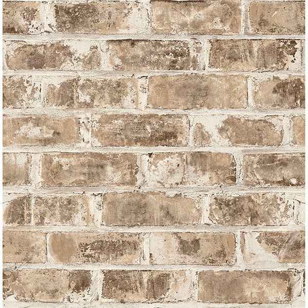 Jomax Neutral Warehouse Brick Wallpaper - York Wallcoverings - UW24762 - York Wallcoverings Wallpaper