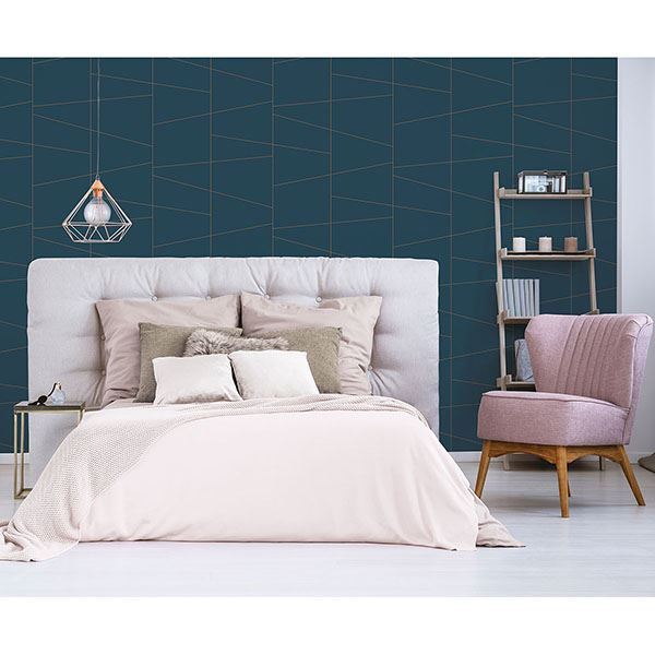 fairmont-blue-deco-fracture-wallpaper-york-wallcoverings-uw24789 - York Wallcoverings Wallpaper