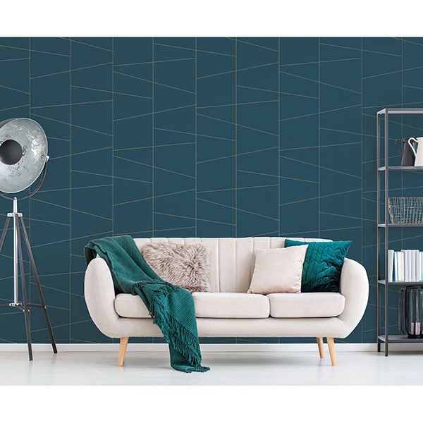 fairmont-blue-deco-fracture-wallpaper-york-wallcoverings-uw24789 - York Wallcoverings Wallpaper