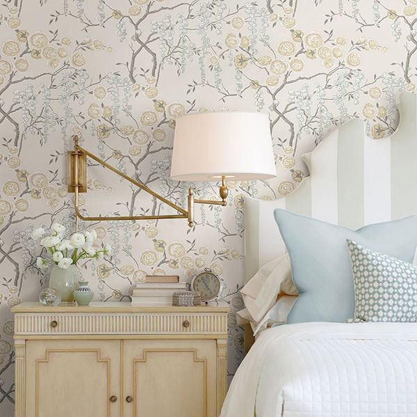 Citrine Peony Tree Wallpaper - York Wallcoverings - 2785-24833 - York Wallcoverings Wallpaper