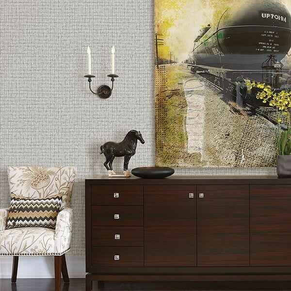 Graphite Palm Weave Wallpaper - York Wallcoverings - 2785-24850 - York Wallcoverings Wallpaper