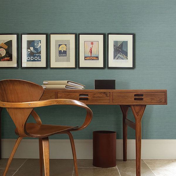 citi-teal-woven-texture-wallpaper-york-wallcoverings-2807-2013 - York Wallcoverings Wallpaper