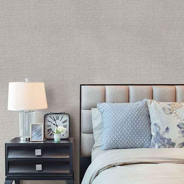 Bohemian Pewter Woven Texture Wallpaper - York Wallcoverings - 2807-8026 - York Wallcoverings Wallpaper