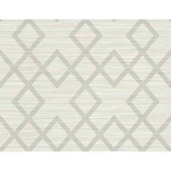Vana Light Grey Woven Diamond Wallpaper - York Wallcoverings - 2765-BW40408