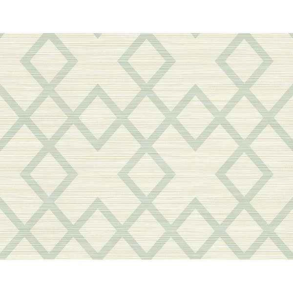 Vana Seafoam Woven Diamond Wallpaper - York Wallcoverings - 2765-BW40404