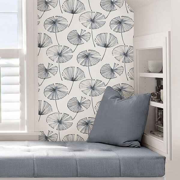 Blue Aya Peel Stick Wallpaper - York Wallcoverings - NU2683 - York Wallcoverings Wallpaper