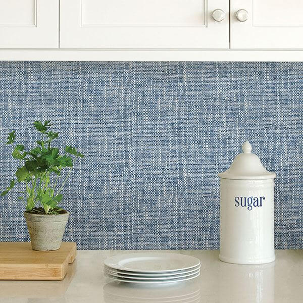 navy-poplin-texture-peel-stick-wallpaper-york-wallcoverings-nu2918 - York Wallcoverings Wallpaper