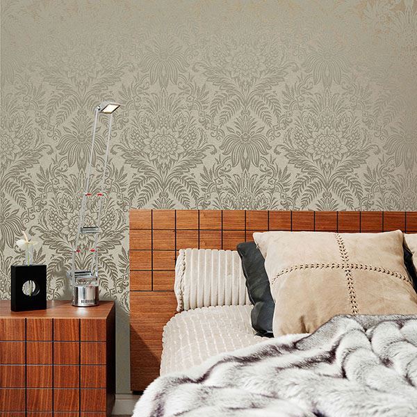 signature-beige-damask-wallpaper-york-wallcoverings-m1066 - York Wallcoverings Wallpaper