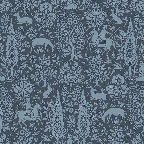 Sherwood Dark Blue Woodland Wallpaper - York Wallcoverings - M1169 - York Wallcoverings Wallpaper