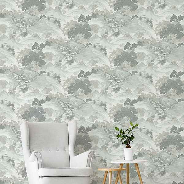 Ordos Light Green Eastern Toile Wallpaper - York Wallcoverings - M1191 - York Wallcoverings Wallpaper