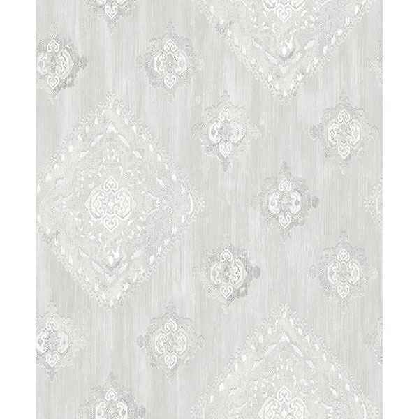 Leana Dove Medallion Wallpaper - York Wallcoverings - 2810-SH01071 - York Wallcoverings Wallpaper