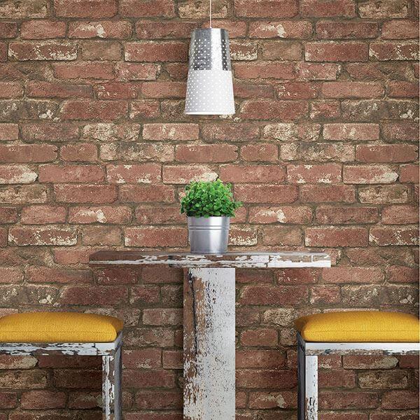 west-end-brick-peel-stick-wallpaper-york-wallcoverings-nu2214 - York Wallcoverings Wallpaper