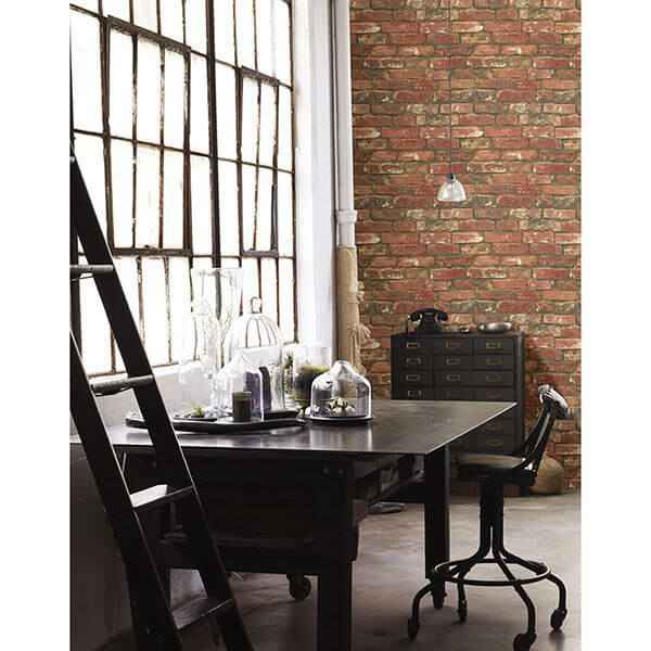 West End Brick Peel Stick Wallpaper - York Wallcoverings - NU2214 - York Wallcoverings Wallpaper