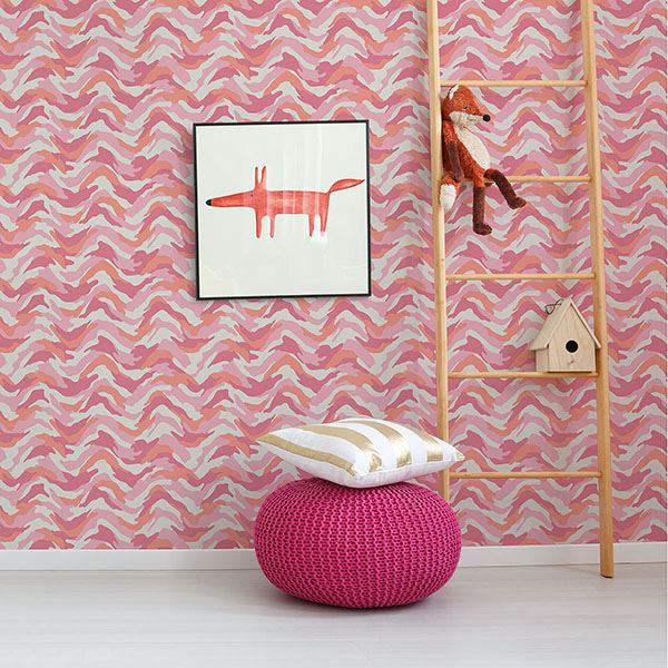stealth-pink-camo-wave-wallpaper-york-wallcoverings-hn002604 - York Wallcoverings Wallpaper