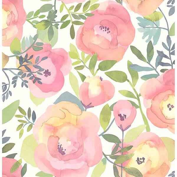 Peachy Keen Pink Peel Stick Wallpaper - York Wallcoverings - NU3035 - York Wallcoverings Wallpaper