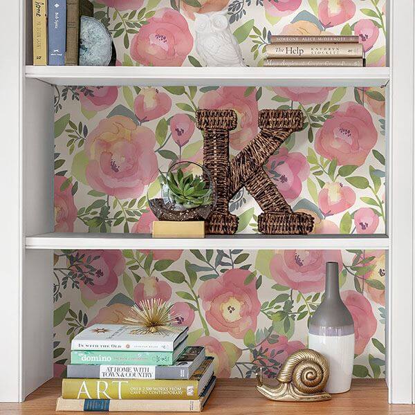 peachy-keen-pink-peel-stick-wallpaper-york-wallcoverings-nu3035 - York Wallcoverings Wallpaper