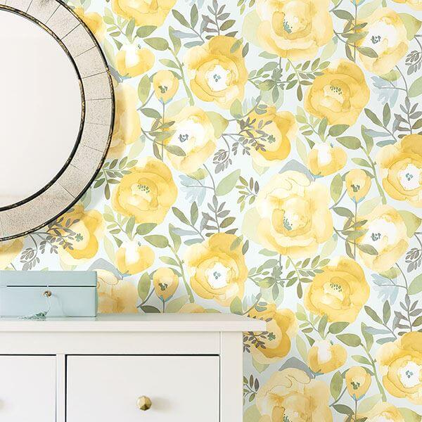 peachy-keen-yellow-peel-stick-wallpaper-york-wallcoverings-nu3036 - York Wallcoverings Wallpaper