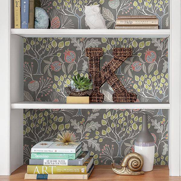 groovy-garden-grey-peel-stick-wallpaper-york-wallcoverings-nu3039 - York Wallcoverings Wallpaper
