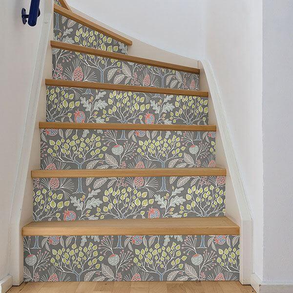 groovy-garden-grey-peel-stick-wallpaper-york-wallcoverings-nu3039 - York Wallcoverings Wallpaper