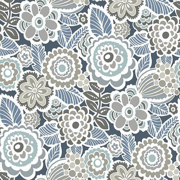 dream-on-navy-peel-stick-wallpaper-york-wallcoverings-nus3160 - York Wallcoverings Wallpaper
