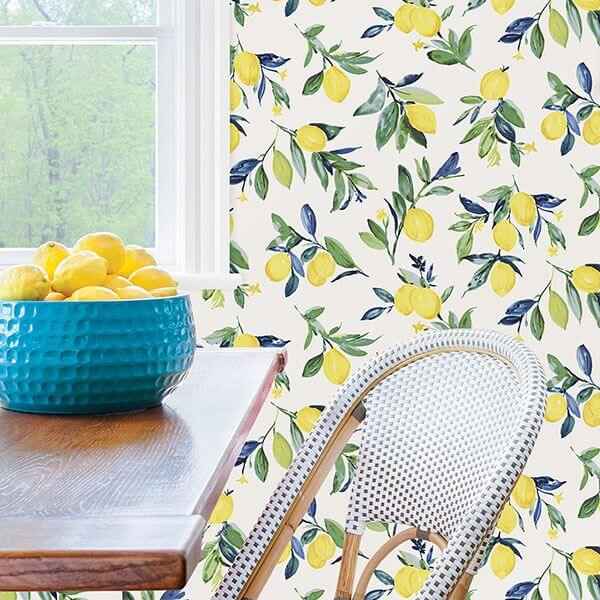 Lemon Drop Yellow Peel Stick Wallpaper - York Wallcoverings - NUS3161 - York Wallcoverings Wallpaper