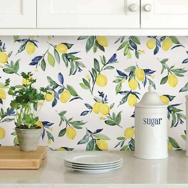Lemon Drop Yellow Peel Stick Wallpaper - York Wallcoverings - NUS3161 - York Wallcoverings Wallpaper