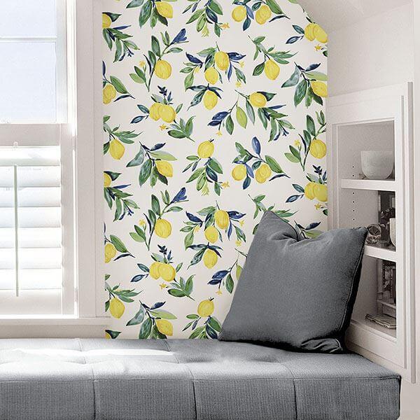 lemon-drop-yellow-peel-stick-wallpaper-york-wallcoverings-nus3161 - York Wallcoverings Wallpaper