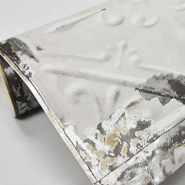 Vintage Tin Tile Peel Stick Wallpaper - York Wallcoverings - NUS2213 - York Wallcoverings Wallpaper