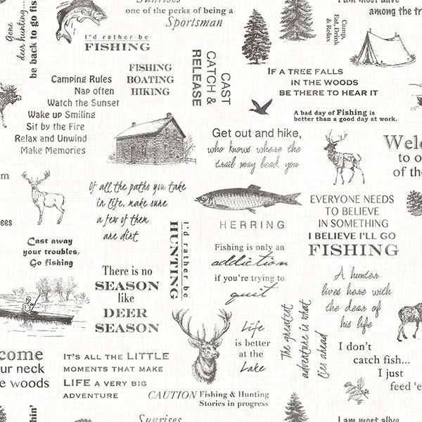 north-black-camping-quotes-wallpaper-york-wallcoverings-3118-01475 - York Wallcoverings Wallpaper