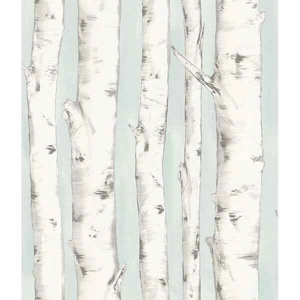 Pioneer Light Blue Birch Tree Wallpaper - York Wallcoverings - 3118-12602 - York Wallcoverings Wallpaper