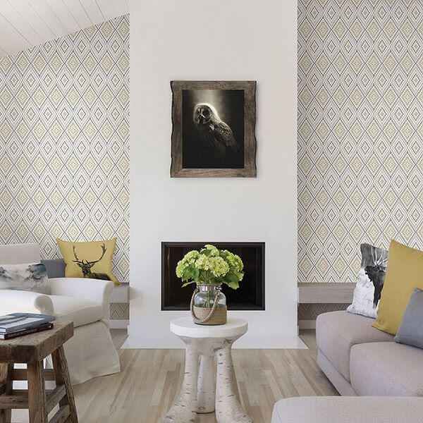 Ganado Beige Geometric Ikat Wallpaper - York Wallcoverings - 3118-12711 - York Wallcoverings Wallpaper